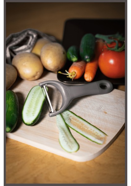 Mat Gri Sapan Soyacak – Paslanmaz Alman Çeliği, Ergonomik Sap, Çift Yönlü Kullanım fiyatları