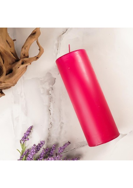 20X7 cm Mitr Bordo Silindir Mum fiyatları