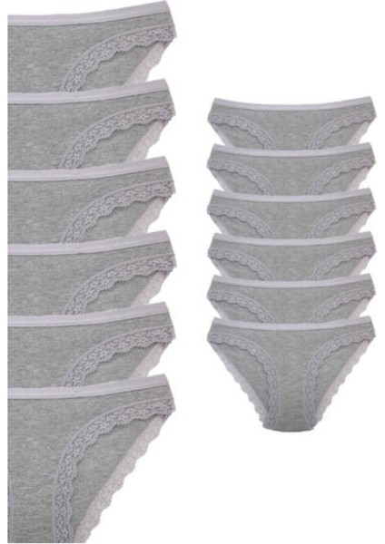 Işık Bikini-Külot- 12 Adet -Gri