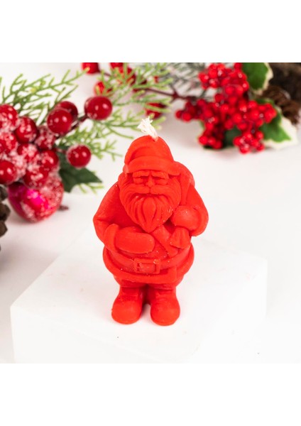 Noel Baba Temalı Kırmızı Soya Mum fiyatları