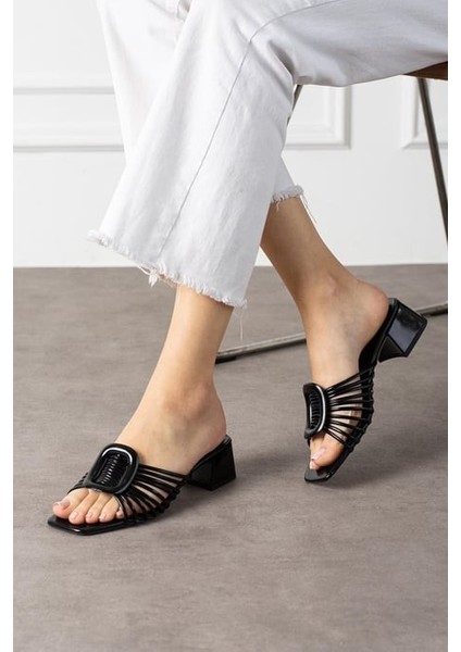 Siyah Rugan Topuklu Terlik fiyatları