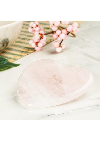 Pembe Kuvars (Heart) Gua Sha Doğal Taş Masaj Aleti
