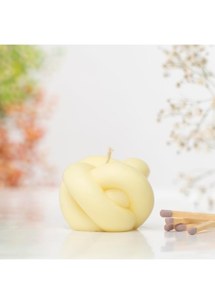 Düğüm Temalı Kırmızı Vegan Soya Mum