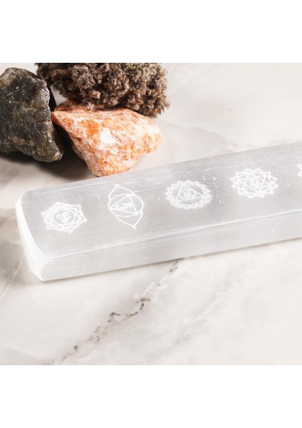 Seven Chacra Temalı Selenit Doğal Taş