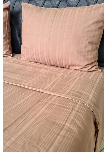 Satin Kinox Armürlü Çift Kişilik Nevresim Takımı Kahverengi modelleri