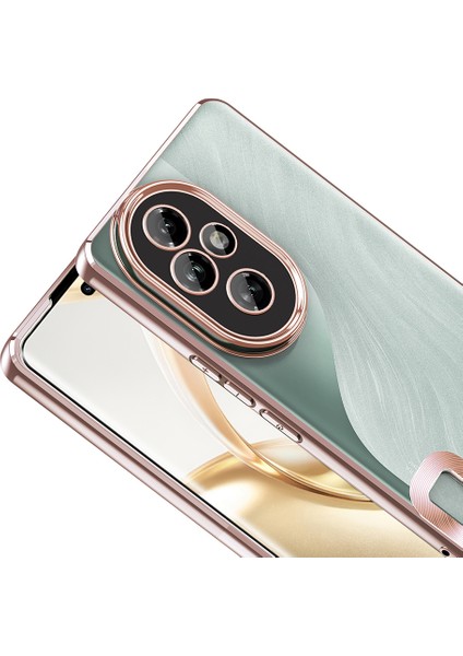 Honor 200 Pro Uyumlu Kılıf Logo Gösteren Kamera Korumalı Silikon Bronz fiyatları