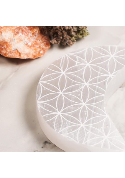 Selenit Yaşam Çiçeği Ay Temalı Doğal Taş