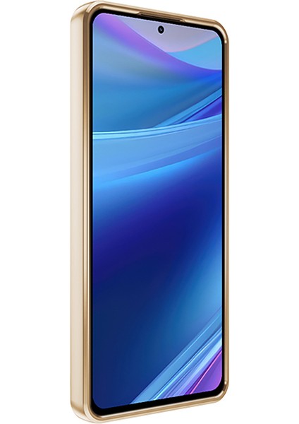 Xiaomi Redmi Note 14 Uyumlu Kılıf Logo Gösteren Kamera Korumalı Silikon Gold