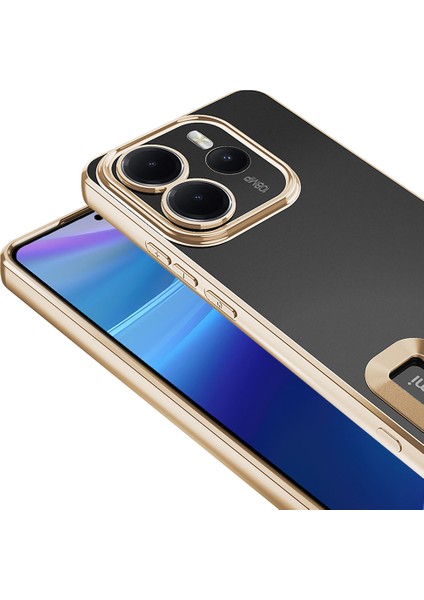 Xiaomi Redmi Note 14 Uyumlu Kılıf Logo Gösteren Kamera Korumalı Silikon Gold fiyatları