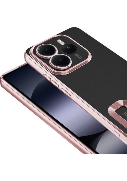 Xiaomi Redmi Note 14 5g Uyumlu Kılıf Logo Gösteren Kamera Korumalı Silikon Bronz fiyatları