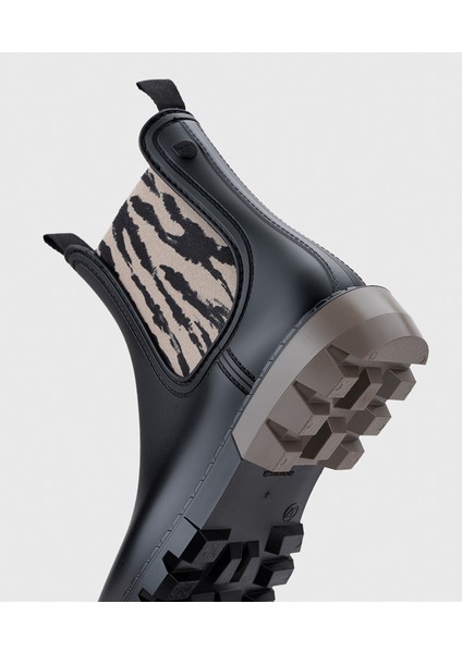 W10333 Rock Black Zebra Siyah Kadın Yağmur Botu fırsatları