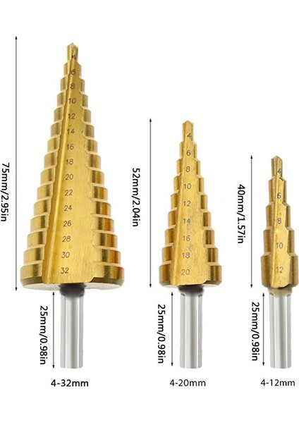 3'lü Hss Kademeli Matkap Ucu Seti fiyatları