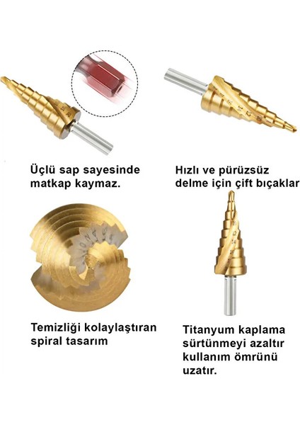 3'lü Hss Kademeli Matkap Ucu Seti fırsatları