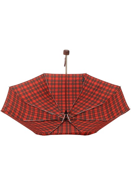 Lüx Şemsiye Kırmızı Ekose Desen
