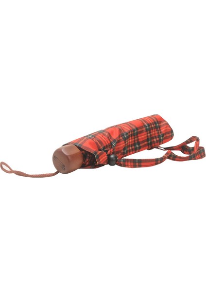 Lüx Şemsiye Kırmızı Ekose Desen