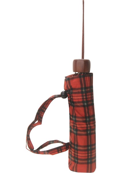 Lüx Şemsiye Kırmızı Ekose Desen