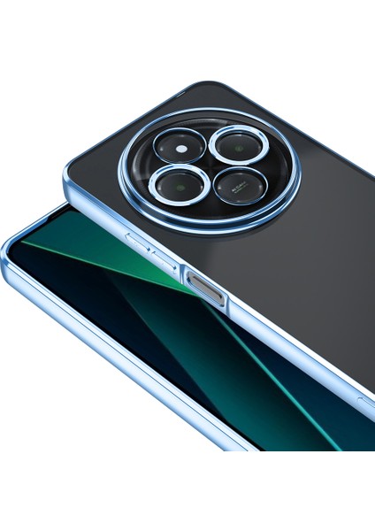 Xiaomi Redmi 14C 4g Uyumlu Kılıf Logo Gösteren Kamera Korumalı Silikon Mavi fiyatları