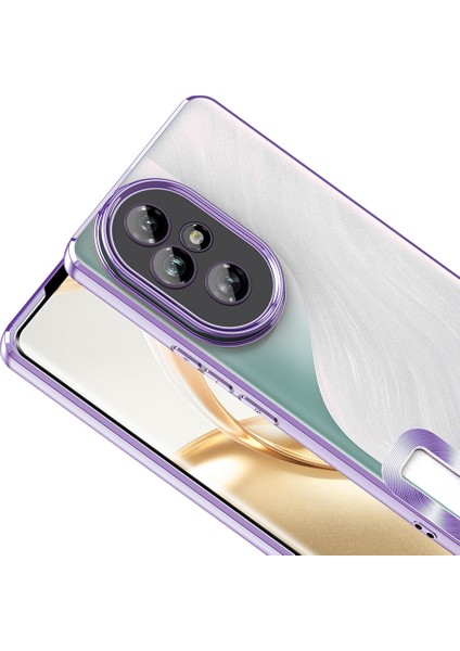 Honor 200 Pro Uyumlu Kılıf Logo Gösteren Kamera Korumalı Silikon Lila fiyatları