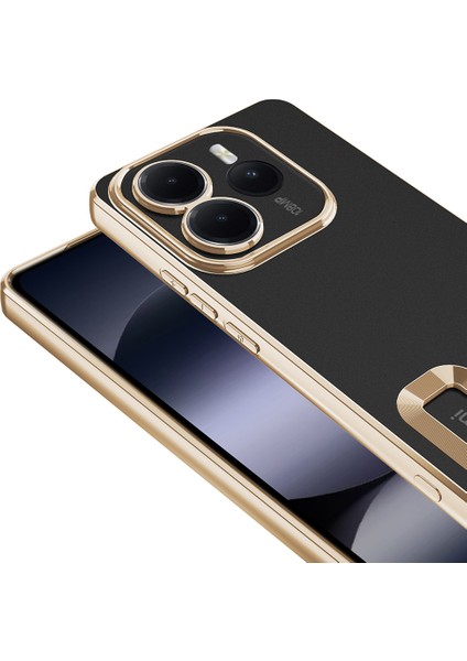 Xiaomi Redmi Note 14 5g Uyumlu Kılıf Logo Gösteren Kamera Korumalı Silikon Gold fiyatları