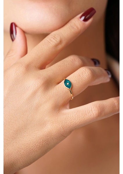 14 Ayar Altın Taşlı Sedefli Yüzük fırsatları