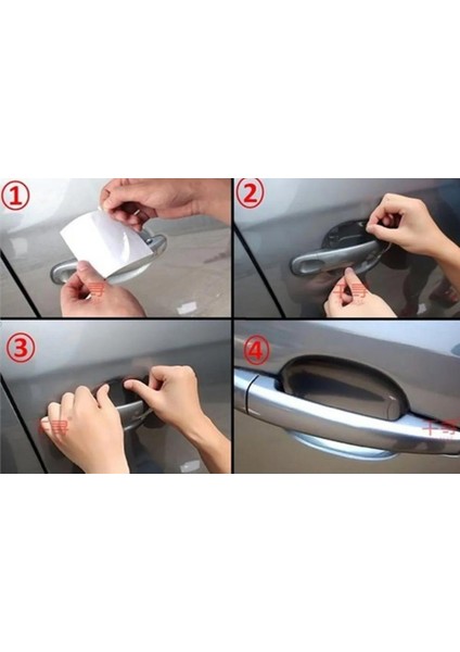 Oto Araç Kapı Kolu Koruyucu Boya Çizik Önleyici Şeffaf Film 4 Set fiyatları