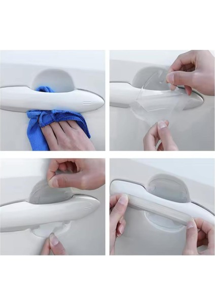 Oto Araç Kapı Kolu Koruyucu Boya Çizik Önleyici Şeffaf Film 4 Set modelleri