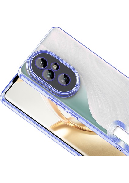 Honor 200 Pro Uyumlu Kılıf Logo Gösteren Kamera Korumalı Silikon Mavi fiyatları
