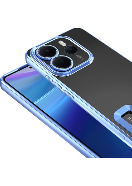 Xiaomi Redmi Note 14 Uyumlu Kılıf Logo Gösteren Kamera Korumalı Silikon Mavi fiyatları