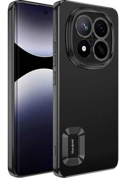 Xiaomi Redmi Note 14 Pro 5g Uyumlu Kılıf Logo Gösteren Kamera Korumalı Silikon Siyah modelleri