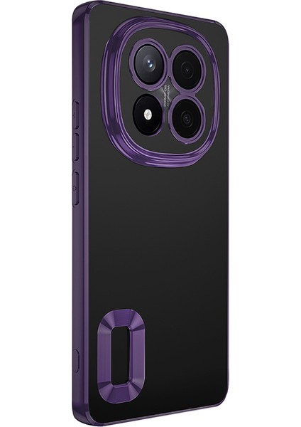 Xiaomi Redmi Note 14 Pro Plus Uyumlu Kılıf Logo Gösteren Kamera Korumalı Silikon Derin Mor