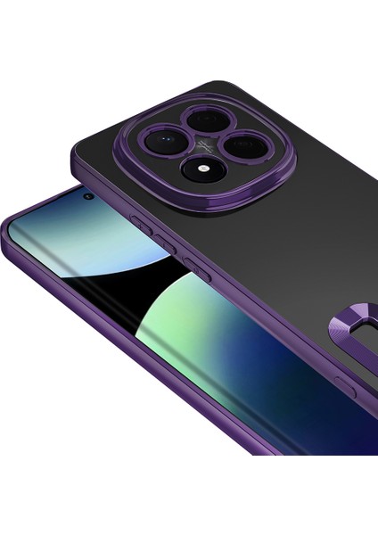 Xiaomi Redmi Note 14 Pro Plus Uyumlu Kılıf Logo Gösteren Kamera Korumalı Silikon Derin Mor fiyatları