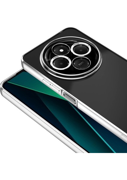 Xiaomi Redmi 14C 4g Uyumlu Kılıf Logo Gösteren Kamera Korumalı Silikon Gümüş fiyatları