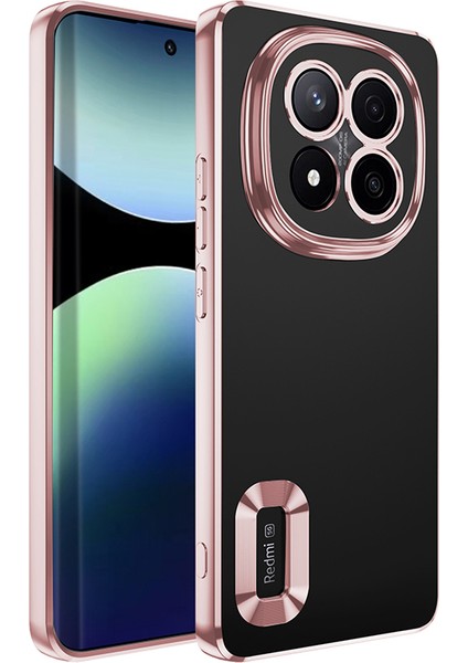 Xiaomi Redmi Note 14 Pro Plus Uyumlu Kılıf Logo Gösteren Kamera Korumalı Silikon Bronz modelleri