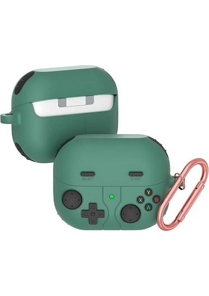Samsung Galaxy Buds 3 Fe Uyumlu Kılıf Oyun Figürlü Mat Silikon Soft Kancalı Sf7 Yeşil