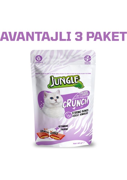 Crunch Kedi Ödül Güçlü Kemikler 60 Gr. * 3 Avantaj Paketi