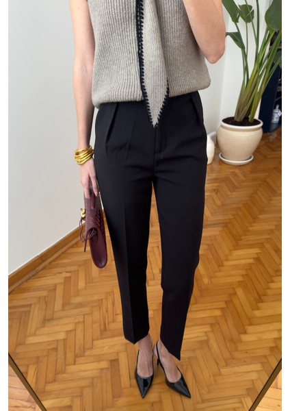 Premium Pens Detay Kumaş Havuç Pantolon- Siyah indirimleri