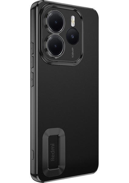 Xiaomi Redmi Note 14 5g Uyumlu Kılıf Logo Gösteren Kamera Korumalı Silikon Siyah