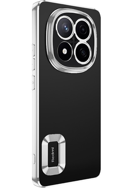 Xiaomi Redmi Note 14 Pro 5g Uyumlu Kılıf Logo Gösteren Kamera Korumalı Silikon Gümüş