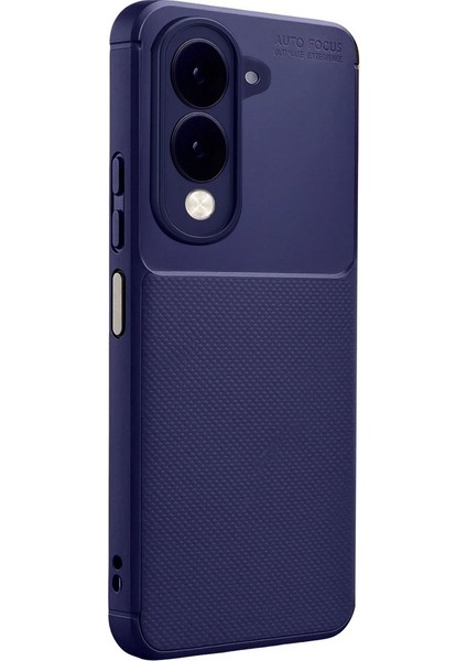 Vivo Y29S Uyumlu Kılıf Negro Karbon Görünümlü Silikon Lacivert