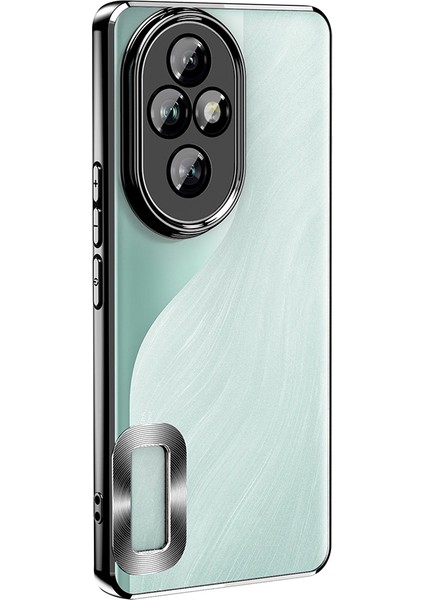 Honor 200 Pro Uyumlu Kılıf Logo Gösteren Kamera Korumalı Silikon Siyah