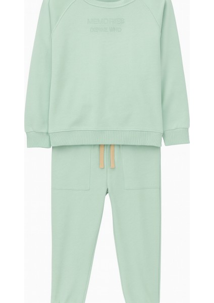 Çocuk Eşofman Takımı - Mint Yeşili, Sweatshirt & Alt, Rahat Günlük Spor Kıyafet, 3-10 Yaş fiyatları