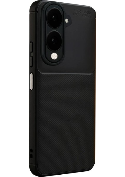Vivo Y29S Uyumlu Kılıf Negro Karbon Görünümlü Silikon Siyah