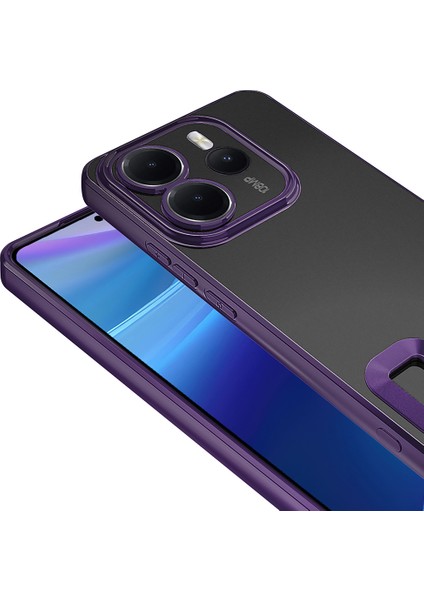 Xiaomi Redmi Note 14 Uyumlu Kılıf Logo Gösteren Kamera Korumalı Silikon Derin Mor fiyatları