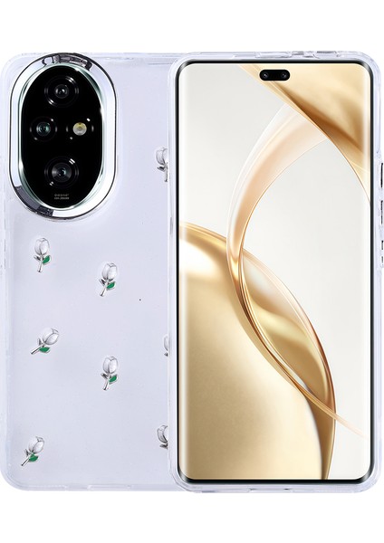 Honor 200 Pro Uyumlu Kılıf Kenarlar Airbagli Simli Şeffaf Kutup Kapak Yeşil