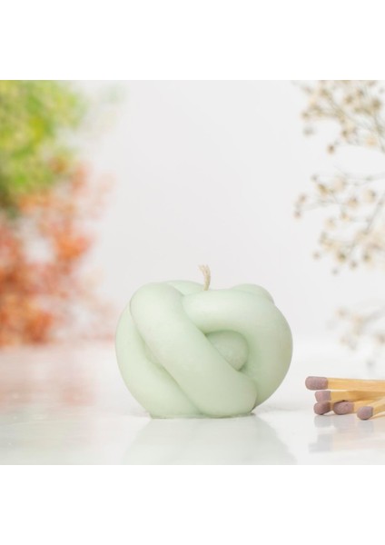 Düğüm Temalı Kırmızı Vegan Soya Mum