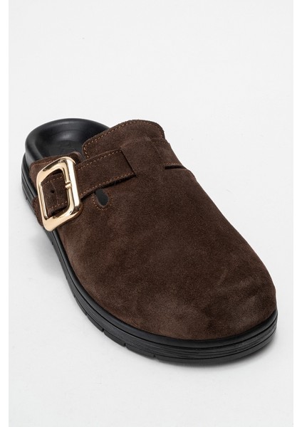 Kadın Önü Kapalı Tokalı Sabo Günlük Terlik Gerçek Deri Zy 4000 Süet Kahve fırsatları