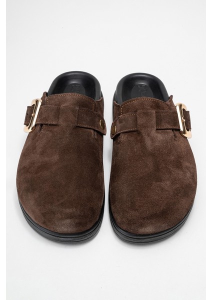 Kadın Önü Kapalı Tokalı Sabo Günlük Terlik Gerçek Deri Zy 4000 Süet Kahve indirimleri