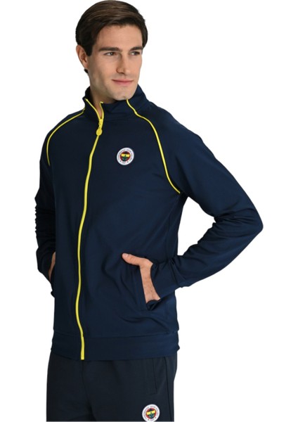 Lacivert Tribün Lazer Kutulu Çubuklu Erkek Sweatshirt modelleri