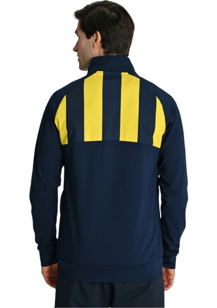 Lacivert Tribün Lazer Kutulu Çubuklu Erkek Sweatshirt