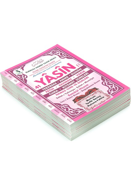 10 Adet Türkçe Mealli Orta Boy 80 Sayfa 41 Yasin - Pembe Renk indirimleri